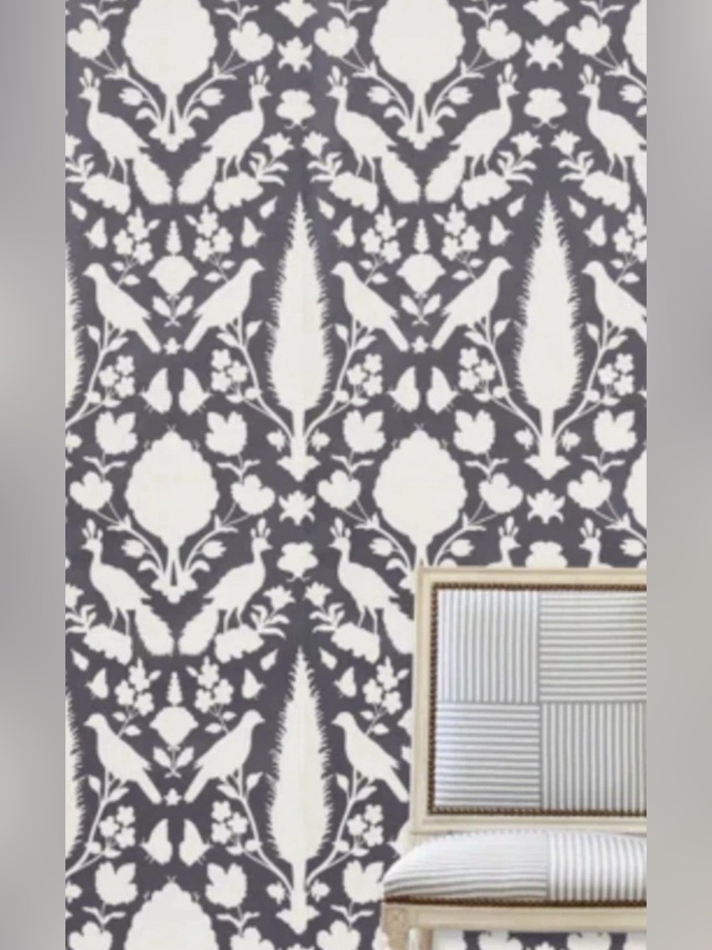 New - Schumacher Wallpaper Chenonceau Charcoal 5004123 - Lot of 5